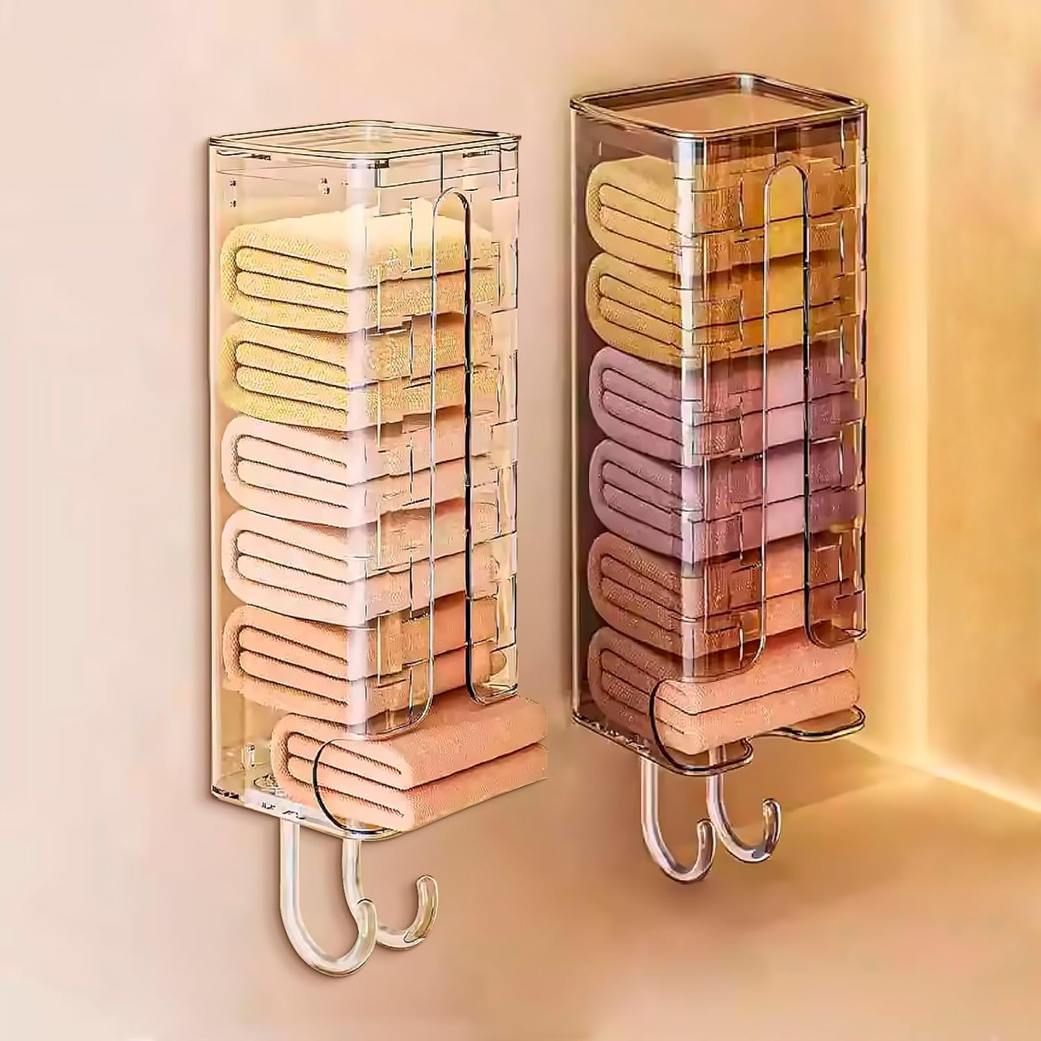 DIYJEP Pack of 2 Socks Underwear Hanging Organiser, Wardrobe Organiser for Hanging, Multifunctional Bin Bag Dispenser Storage Box with Lid for Clothes, Rubbish Bags, Paper Towels image number 1