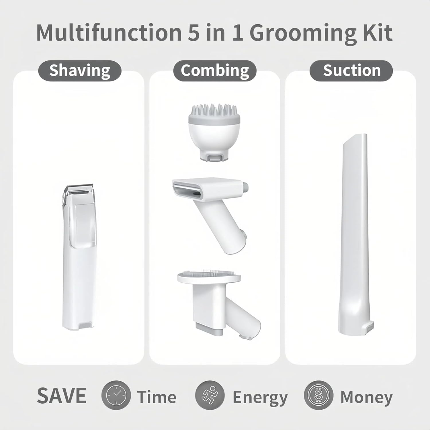 5-In-1 Pet Grooming Vacuum & Dog Grooming Clipper Kits &ndash; All-In-One Dog Hair Trimmer, Deshedder & Shedding Vacuum with 12000Pa Suction, 45Db Low Noise &ndash; Mess-Free Home Pet Grooming image number 4