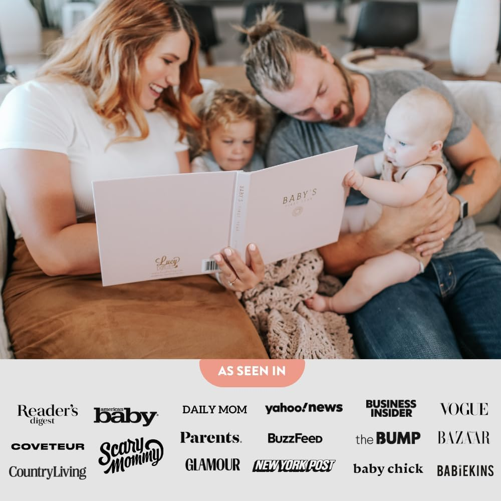 Lucy Darling Baby Memory Book &ndash; Wildflower Meadow | Floral Baby Girl First Year Journal & Photo Album | Luxury Keepsake Book for Milestones & Memories | Elegant Gift image number 1