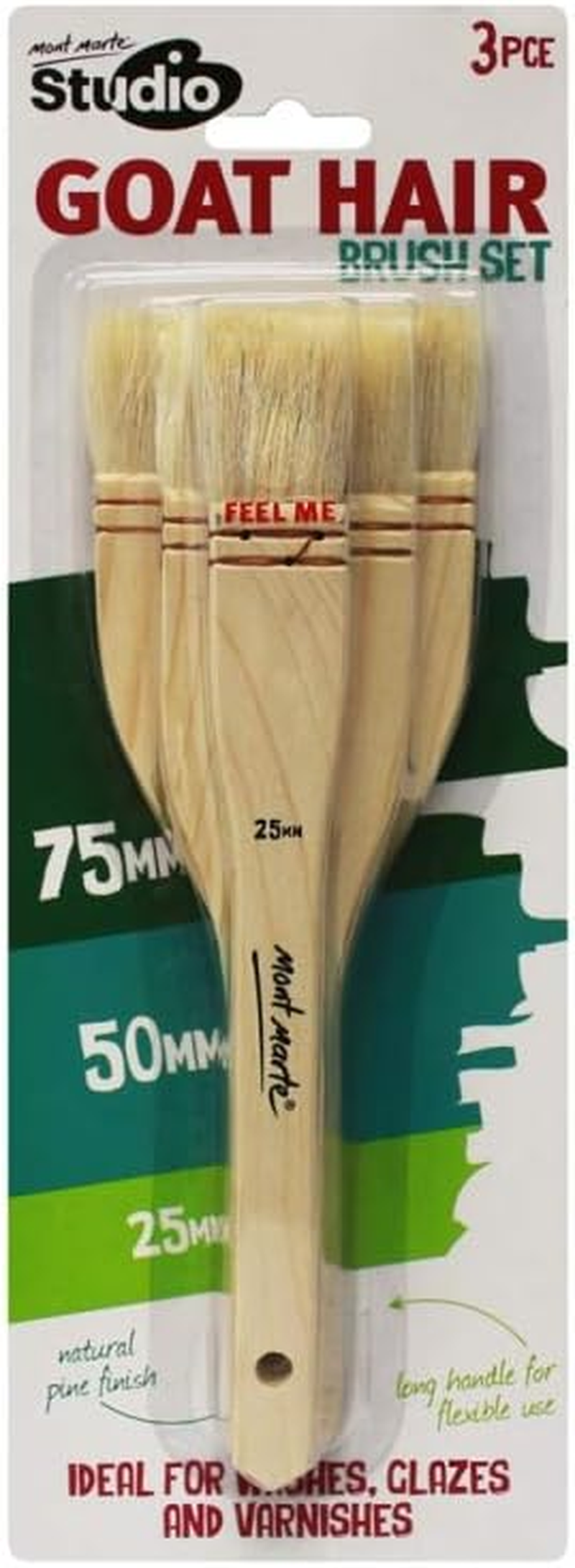 Mont Marte Goat Hair Brush Set (3 Pieces) image number 1