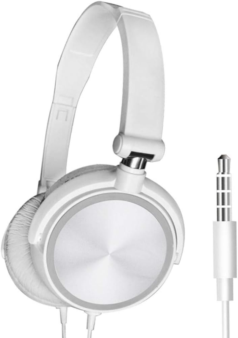 Folding Computer Headset Sound Stereo Adjustable Gaming Calling Earphs Soft Earpads On-Ear Headphs, White image number 4