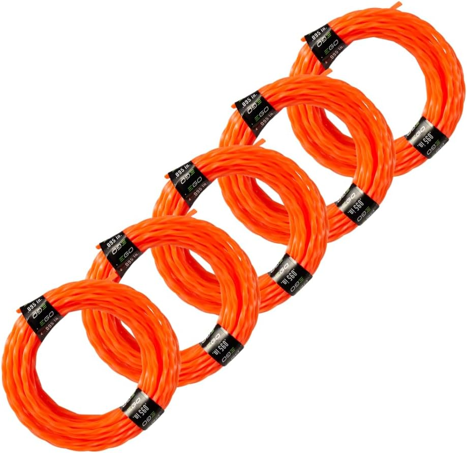 EGO Power+ AL2420P Pre-Cut 0.095-Inch Twisted Line (5-Pack) for EGO 56-Volt 15-Inch Trimmer & Multi-Head String Trimmer Attachment Orange