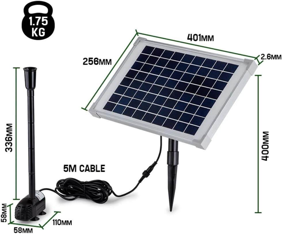 Protege 50W Solar Powered Fountain Water Pump with Solar Panel Kit image number 1