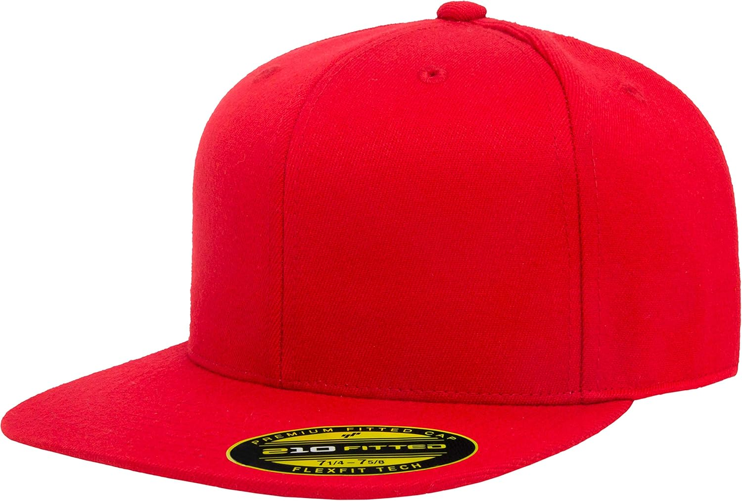 Flexfit Mens 6210 Men'S 210 Fitted Flat Bill Cap Hat - Red image number 5
