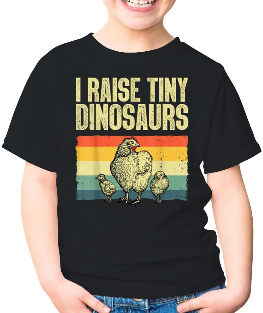 I Raise Tiny Dinosaurs Chicken Rooster Hen Chicken Farmer Lovers Farm Farming Unisex Kids Shirt Gift