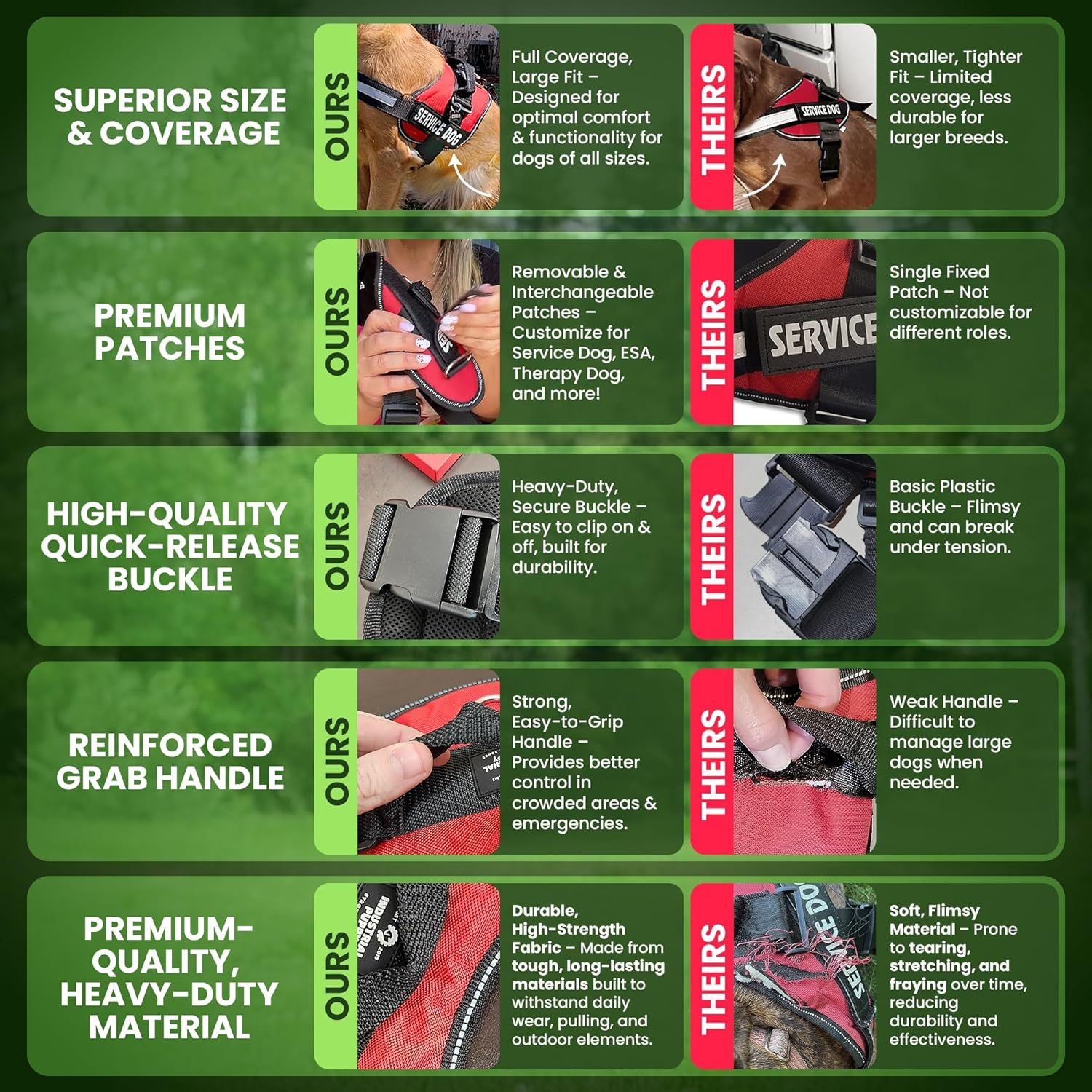 Industrail Puppy Emotional Support Vest Harness with Hook and Loop Straps and Handle, 2 Reflective Emotional Support Velcro Patches, Detachable, ESA Matching Leash Set, Dog Accessories, XXS, Red image number 5