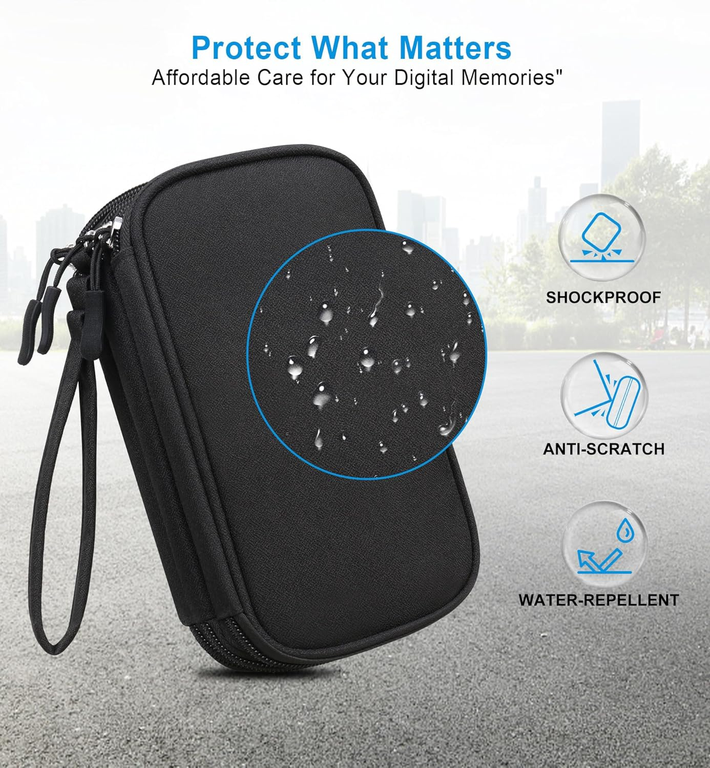 Lacdo USB Flash Drive Case with Labels, USB Case Organizer Thumb Drive Holder Portable Storage Bag Large Capacity for Sandisk/Samsung Flash Drives Jump Drive Memory Stick, SD Card, Cable, Black image number 1