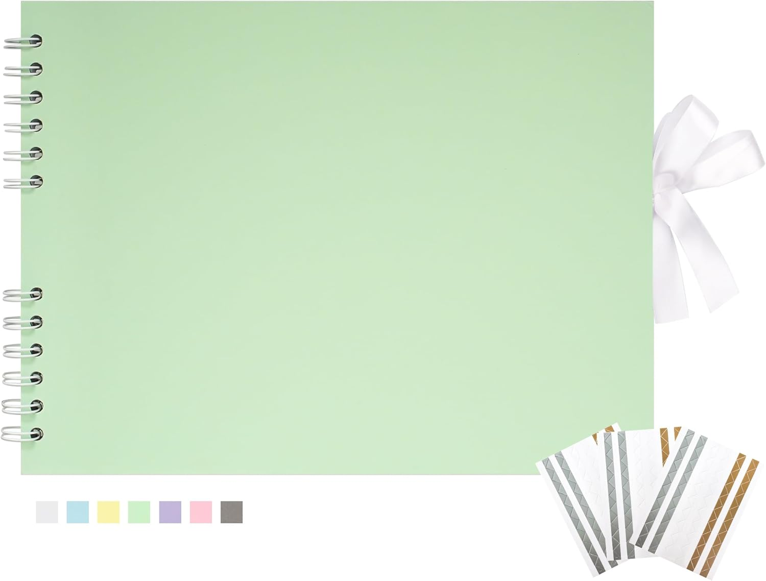 Scrapbook Photo Album 40 White Pages Scrap Book Memory Book 8.5 X 11.5 Inch Guest Book Scrapbook Album Accessories with Corner Stickers for Baby Shower, Wedding, Travelling White