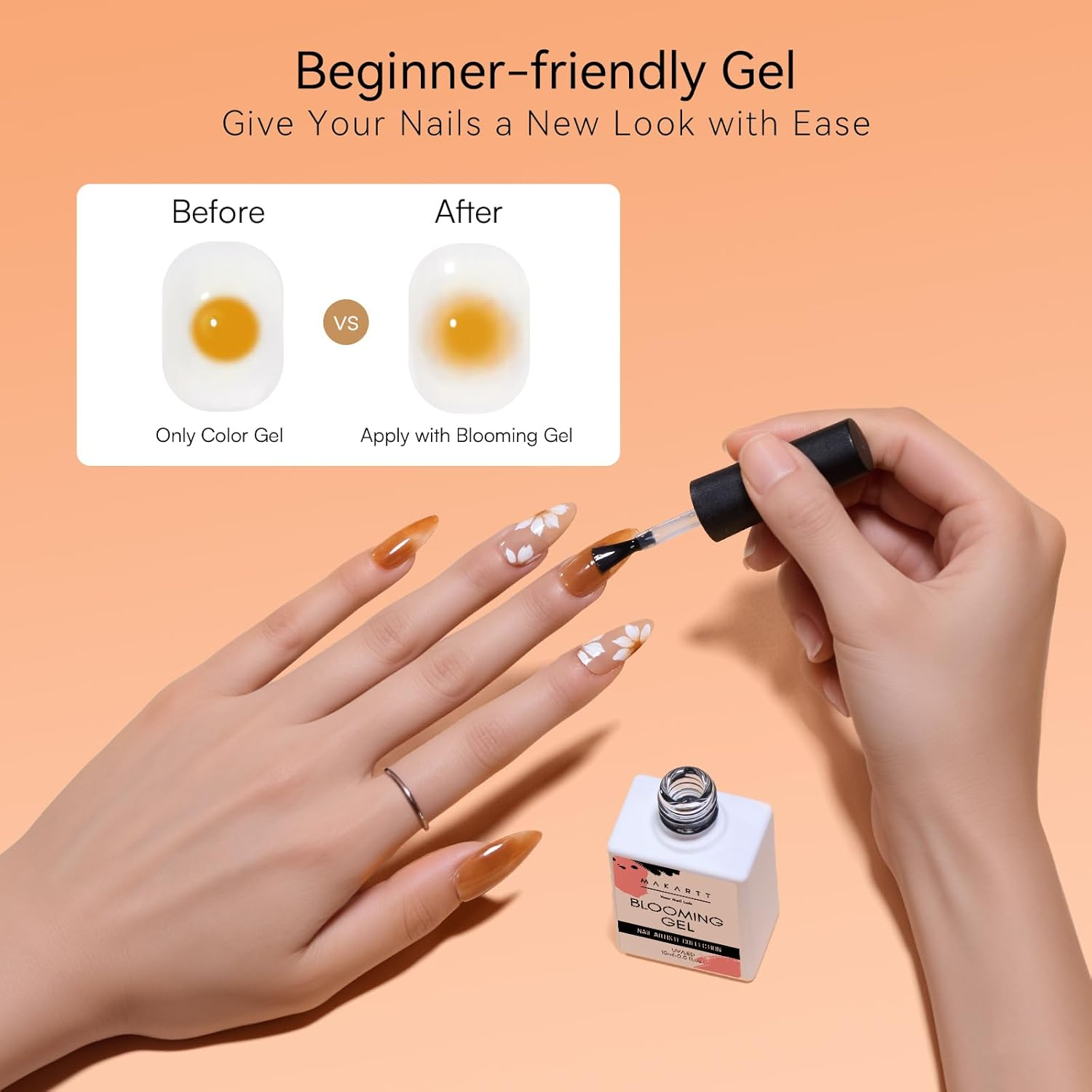 Makartt Clear Blooming Gel 15Ml UV LED Soak off Nail Art Polish for Spreading Effect Marble Nail Polish Gel Paint Nail Designs for DIY Color Flower Watercolor Magic Beauty Gift image number 6