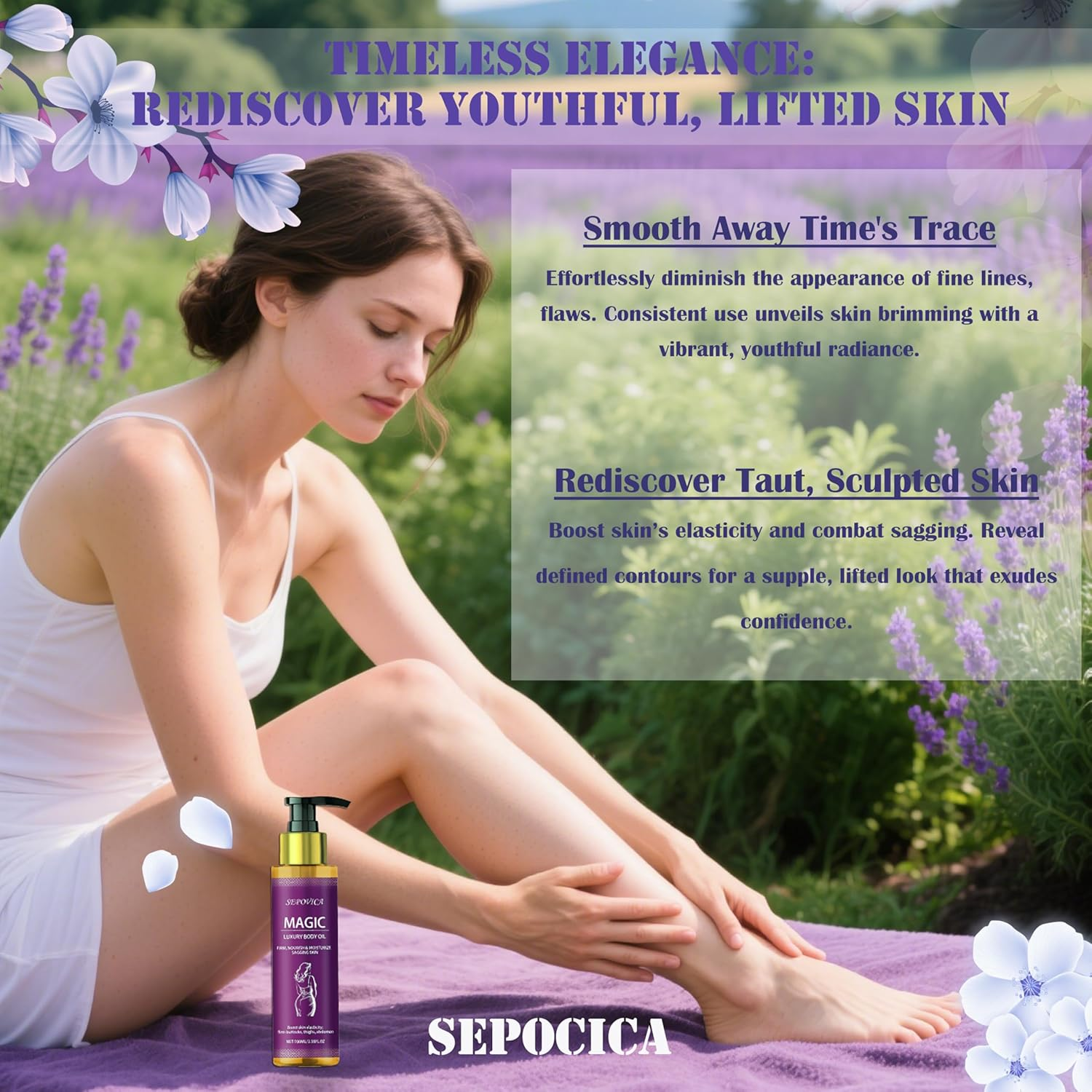 Body Firming Oil, Natural Botanicals Hydrating Firming O Il for Women, Fast-Absorbing with Cactus Extract & Camellia Oil, Vitamin E, Targets Abdomen/Thighs, 3.38 OZ (2PCS) image number 2