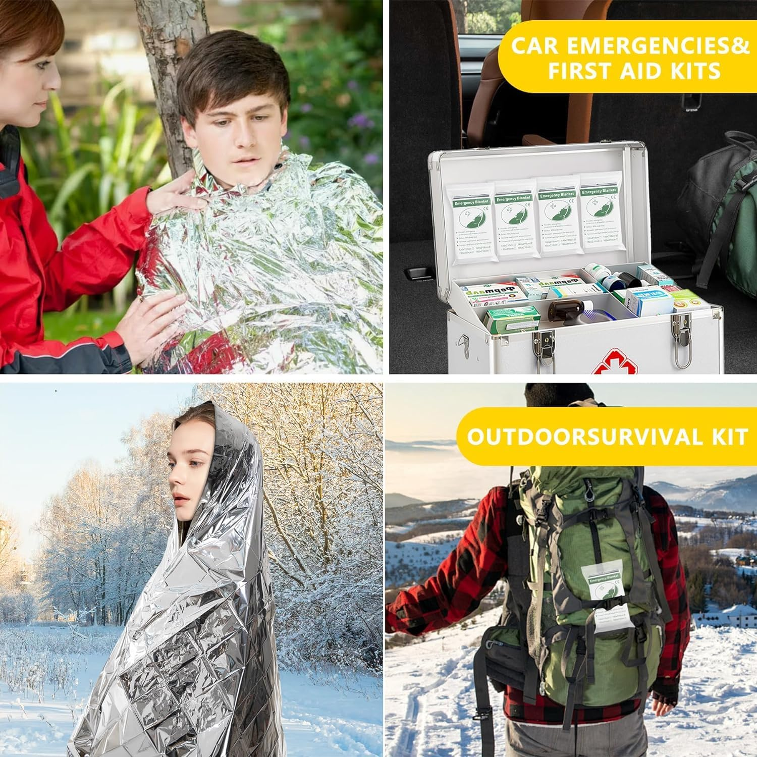 5Pcs Emergency Thermal Blankets,Survival Reflective Thermal First Aid Foil Blanket for Outdoor,Emergency Thermal Blanket,Survival Reflective Thermal First Aid Foil Blanket Emergency Blanket,210X130Cm image number 6