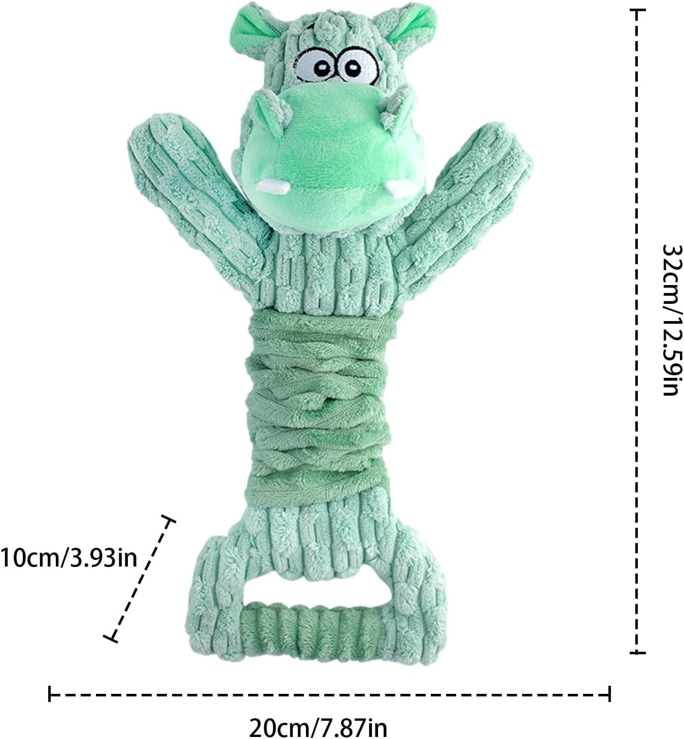 XICEN Puppy Teething Toys, Hippo Dog Chew Toy with Tug of War Handle, Lamb Chop Dog Toy, Interactive Dog Toy, Stuffed Dog Toy, Chew Teething Toy, Cute Soft Pet Toy image number 4