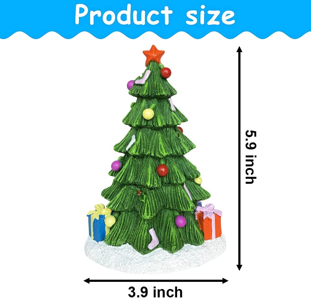 SLOCME Aquarium Christmas Tree Decorations - Fish Tank Christmas Tree Statue Holiday Decoration for Aquarium Betta Fish image number 4