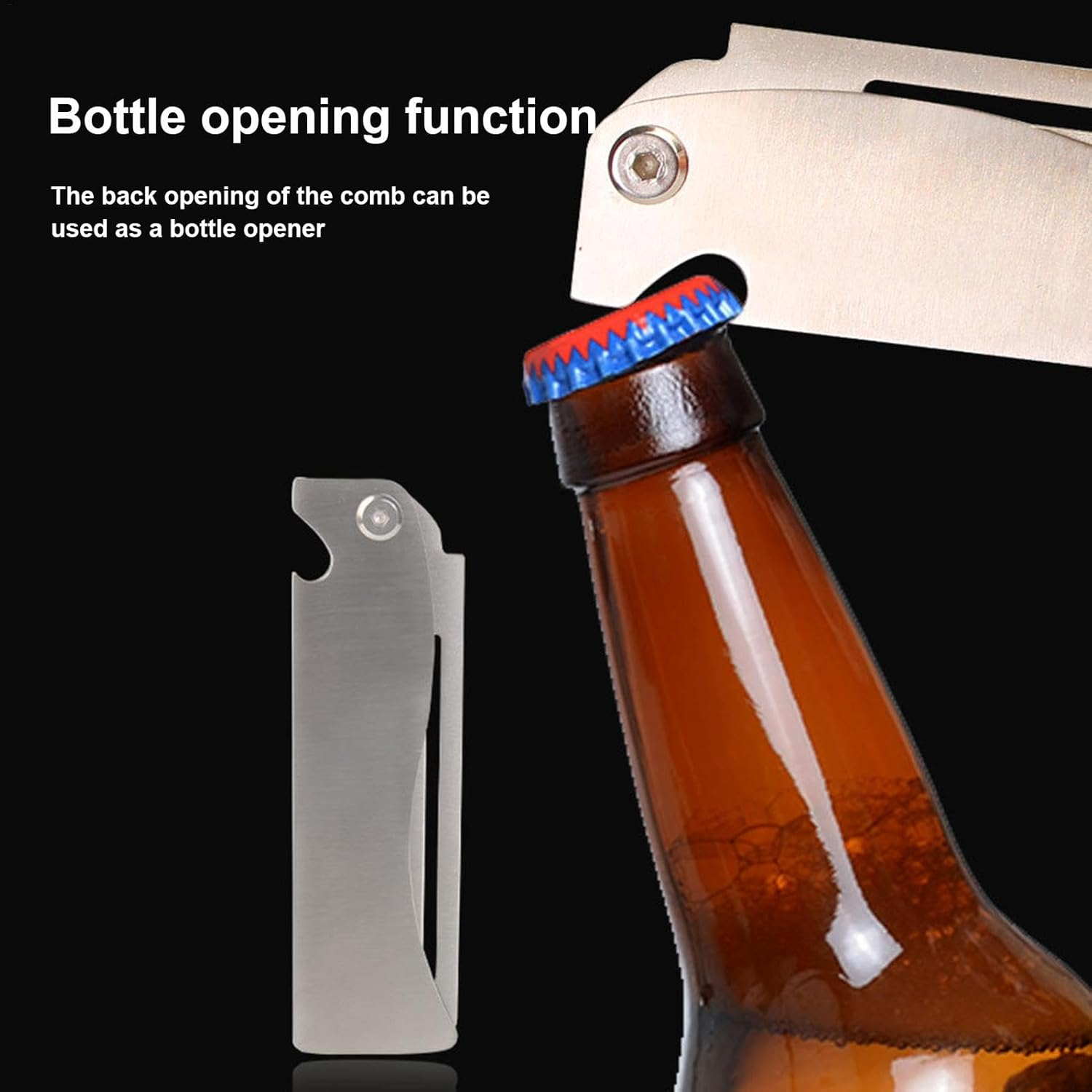 Lyanny Folding Comb for Men, Portable Stainless Steel Comb, Pocket Hairbrush for Men, Hair Straightener for Everyday Grooming Styling, Beard or Mustache image number 4