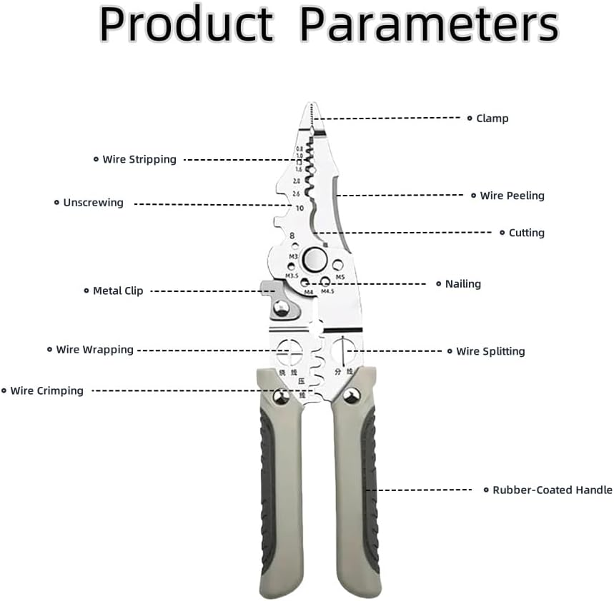 New Multi-Functional Electrician Special Stripping Pliers Stripping Splitter Pliers Winding Cut Wire Stripping Skin Pressure Wire Stripping Pliers image number 1