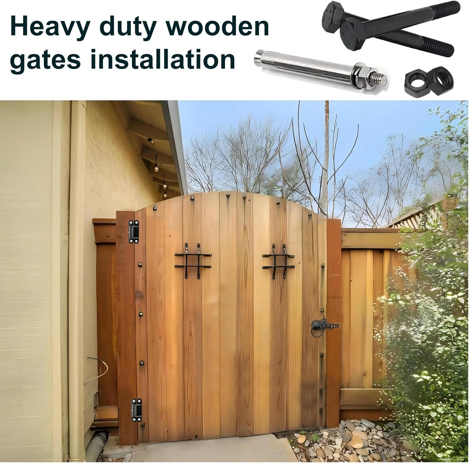 Heavy Duty Gate Hinges for Large Heavy Wooden or Metal Gates.7''Gate Hinge Can Opens 180&deg;,Face Mount Bolt on or Weld on Gate within 1100 Lbs, Heavy Duty Hinge with Roller Bearings,2 Pack image number 4