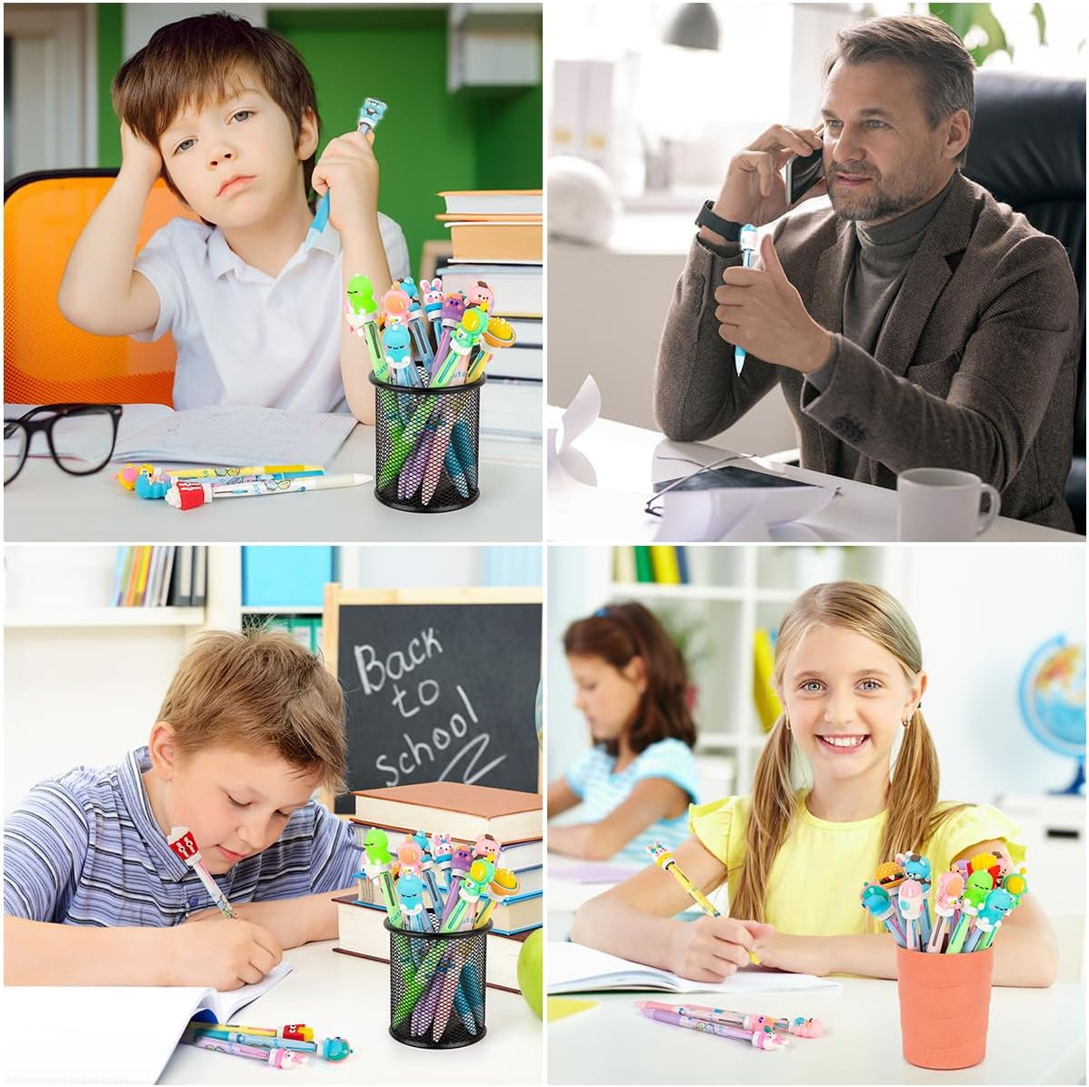 24 Fidget Spinner Multicolor Pen in One 3-In-1 | Fun Cute Pens for Kids & Adults | Stress Relief Rotating Pen 0.5Mm | Perfect for School, Office, Home, Birthday Gifts image number 6