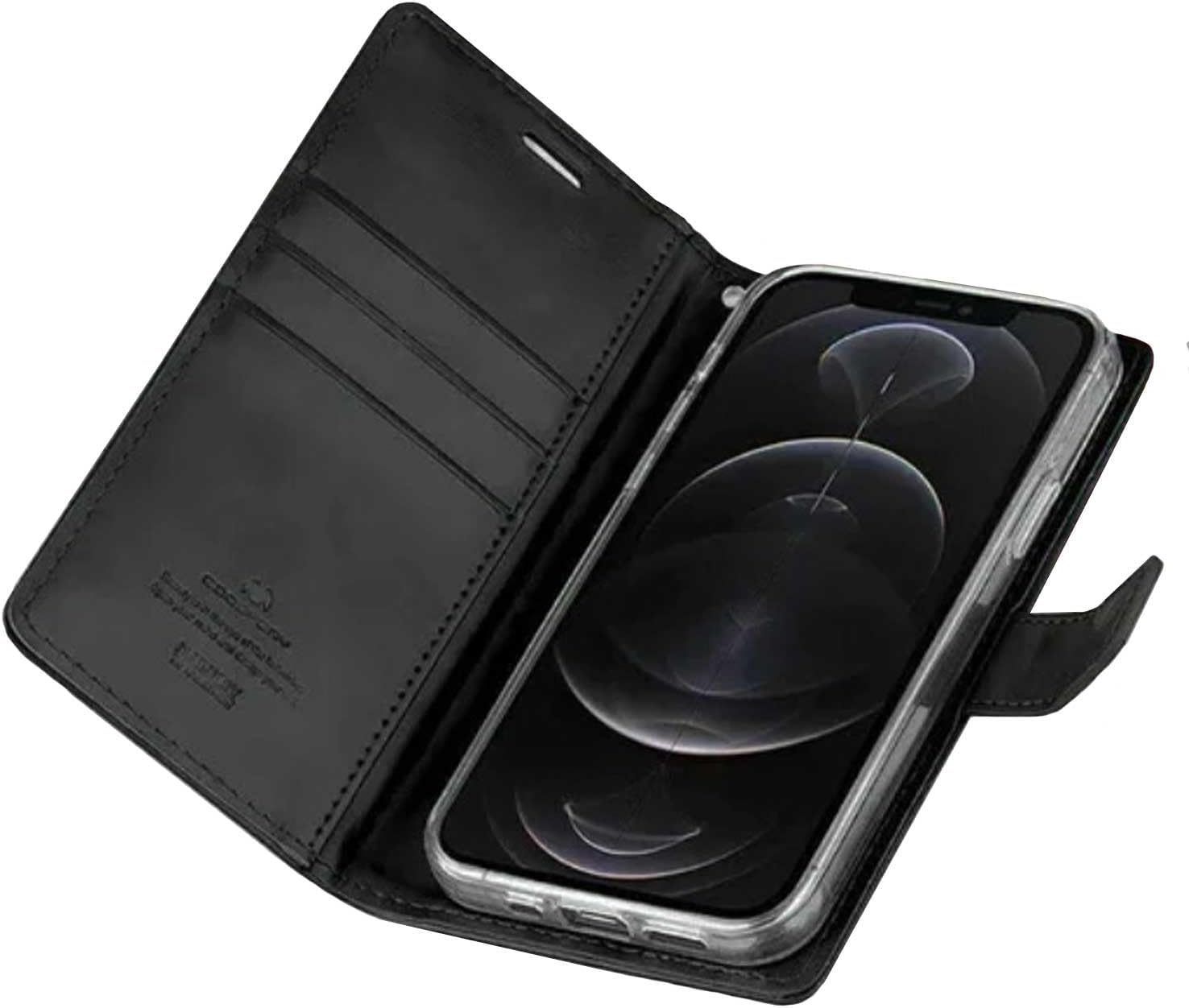 Mercury Goospery Blue Moon Diary Wallet Case for Iphone 14 Pro Max (6.7") - Black - Gold image number 4