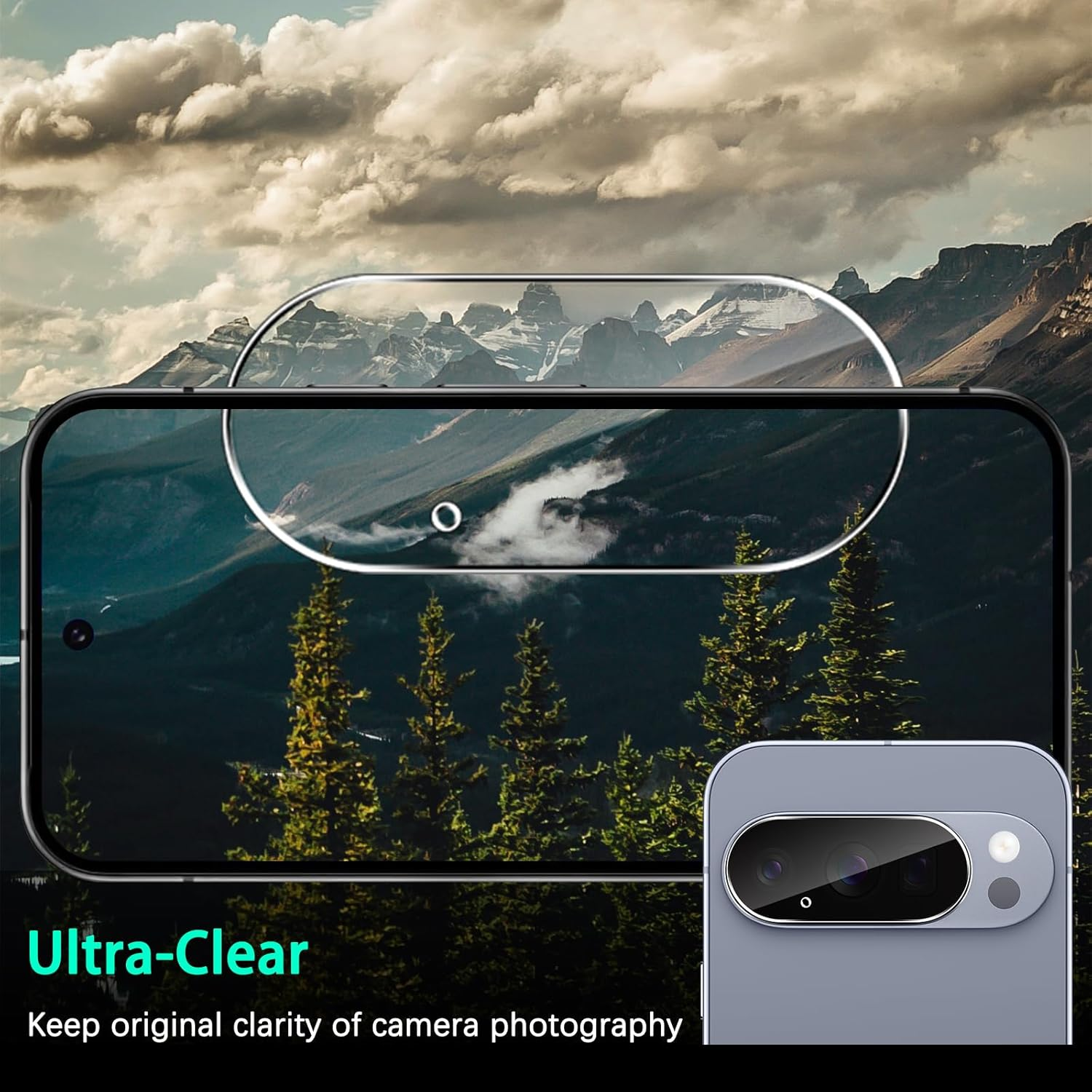 Aerku Camera Protection for Google Pixel 10 Pro XL for Tempered Glass, Pack of 3 Anti-Scratch Camera Screen Protector, 9H Hardness Camera Protection Film, Bubble-Free Tempered Glass Film, HD Screen image number 3