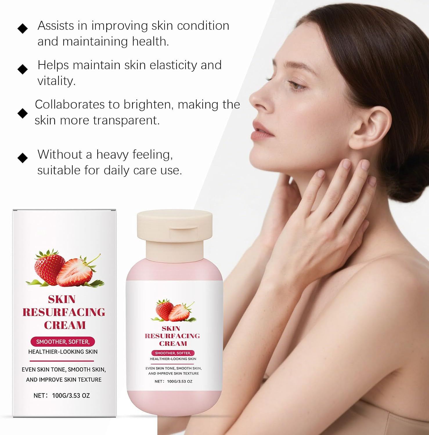 Strawberry Ultra Strength Strawberry Skin Resurfacing Cream, Exfoliating Body Lotion with Triple Acids, Radiant Legs and Arms for Keratosis Pilaris, Gentle Moisturizer for Keratosis Pilaris image number 1