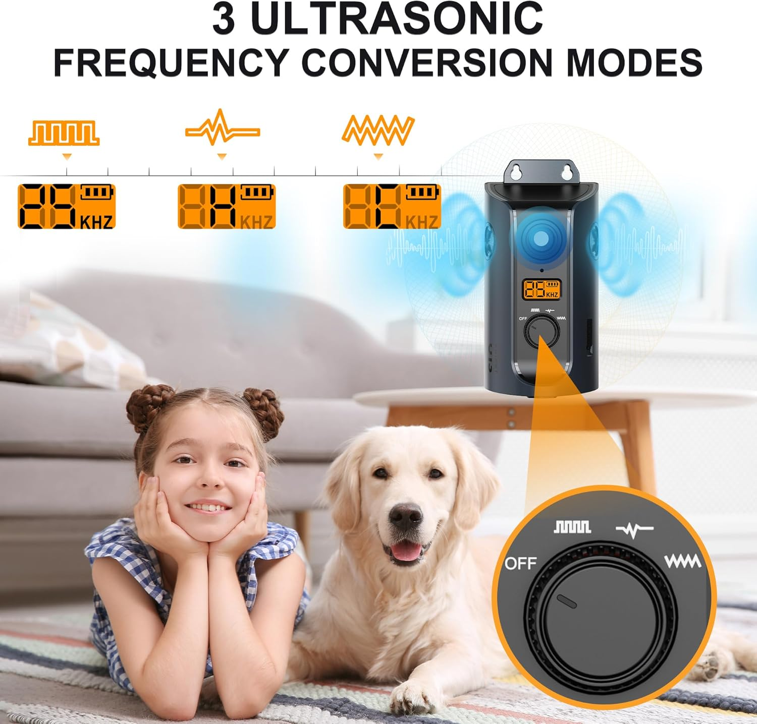 Ultrasonic anti Barking Device for Dogs: Barktec Dog Bark Deterrent Device 15M Range with 3 Adjustable Modes Dog Bark Control Solar Powered Rechargeable Waterproof Safe for Indoor Outdoor anti Bark image number 2