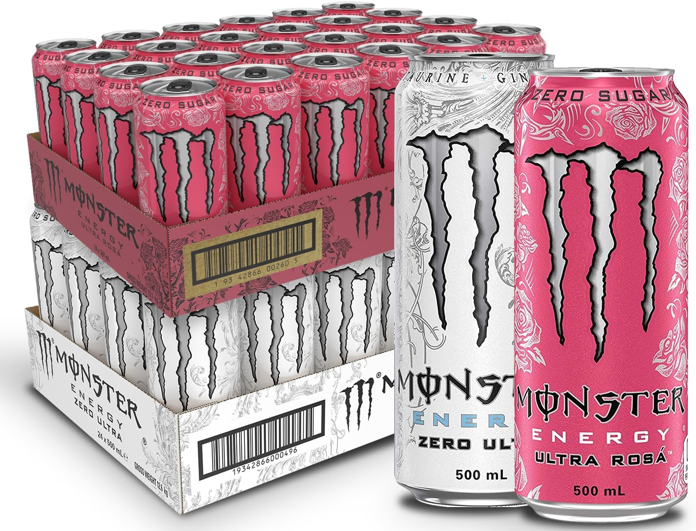 Monster Energy Ultra Bundle: Monster Zero Ultra 24Pk & Monster Ultra Rosa 24Pk