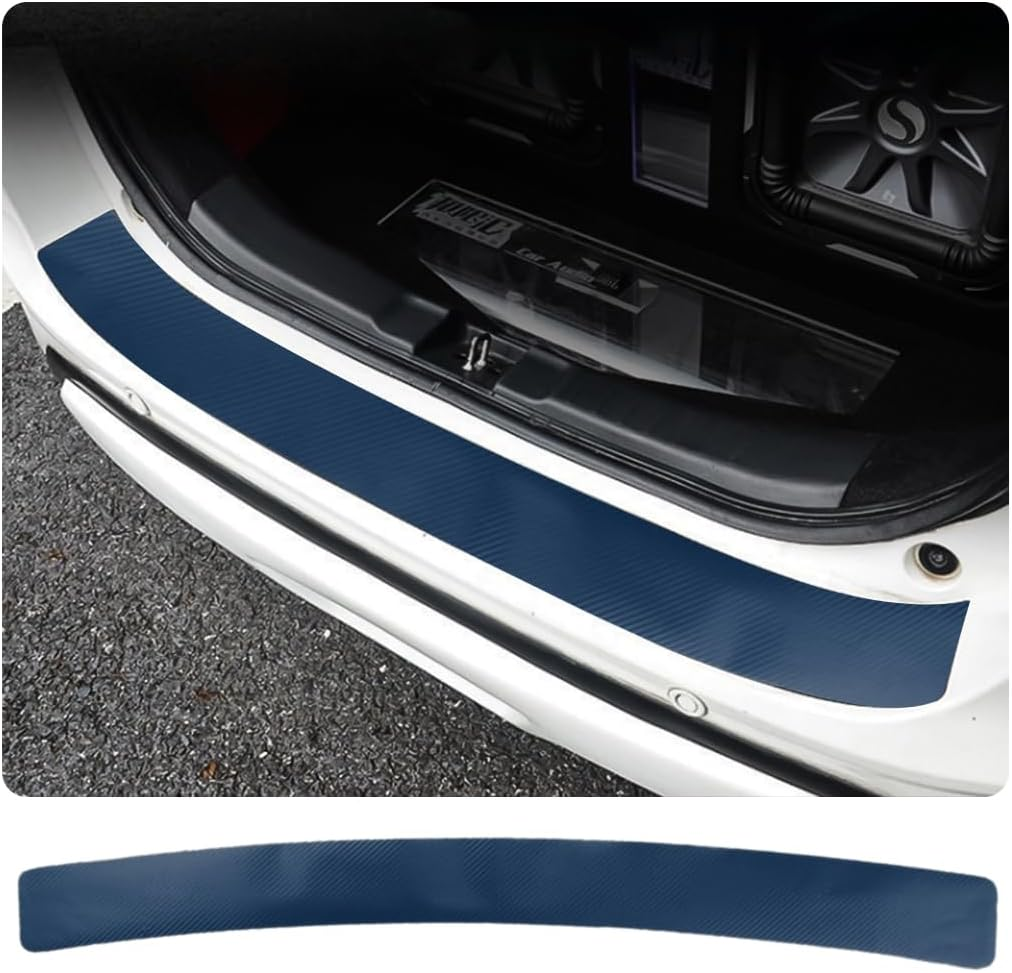 Ziciner Car Rear Bumper Protector Guard, Anti-Scratch Carbon Fiber Trunk Door Sill Protection Strip Sticker, Universal Vehicle Trim Cover Accessories for Car, Truck, SUV, Van (41&times;3.75 In, Black)