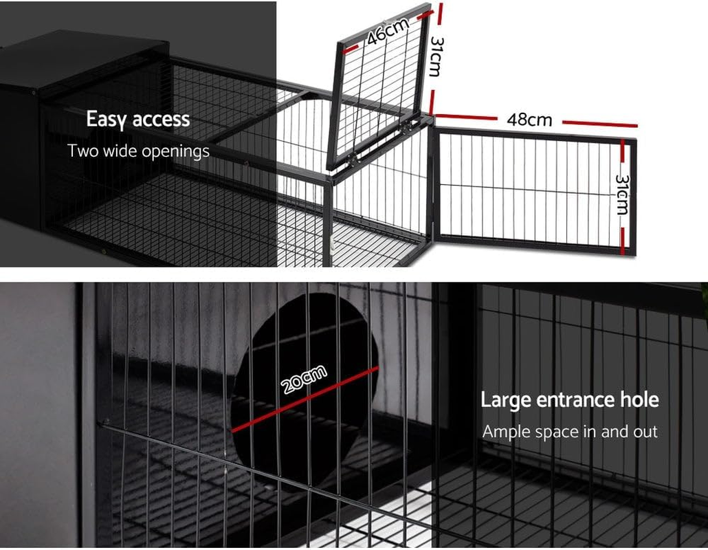 I.Pet Rabbit Hutch Bird Cage Ferret Guinea Pig Rat Bunny Cages Pet Enclosure House Carrier Habitat,Ourdoor Indoor for Small Animals, 120Cm Length Metal Steel Slide-Out Tray Lockable
