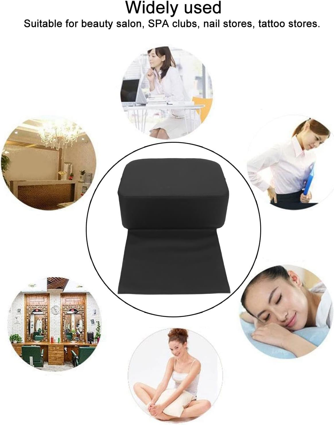 Salon Booster Seat Cushion, Waterproof PU Soft Foam Cushion Toddler Booster Seat for Dining Table Portable Barber Beauty Salon Spa Equipment for Child Hair Cutting Styling Chair image number 6