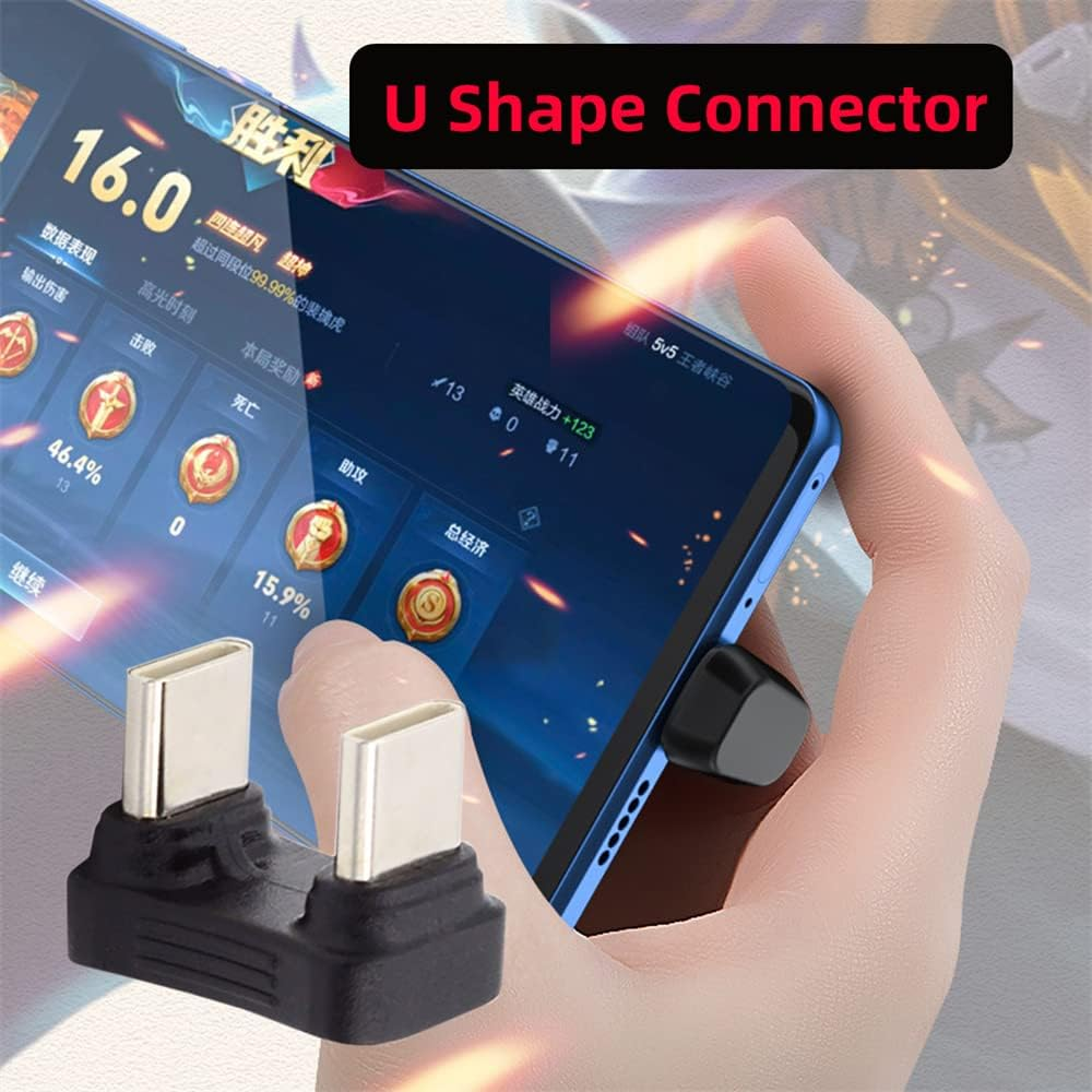Xiwai opposite U Shape Back Angled 480Mbps USB-C Type C Male to Male Coupler Extender Power Data Adapter for Power Bank Phone Laptop image number 1