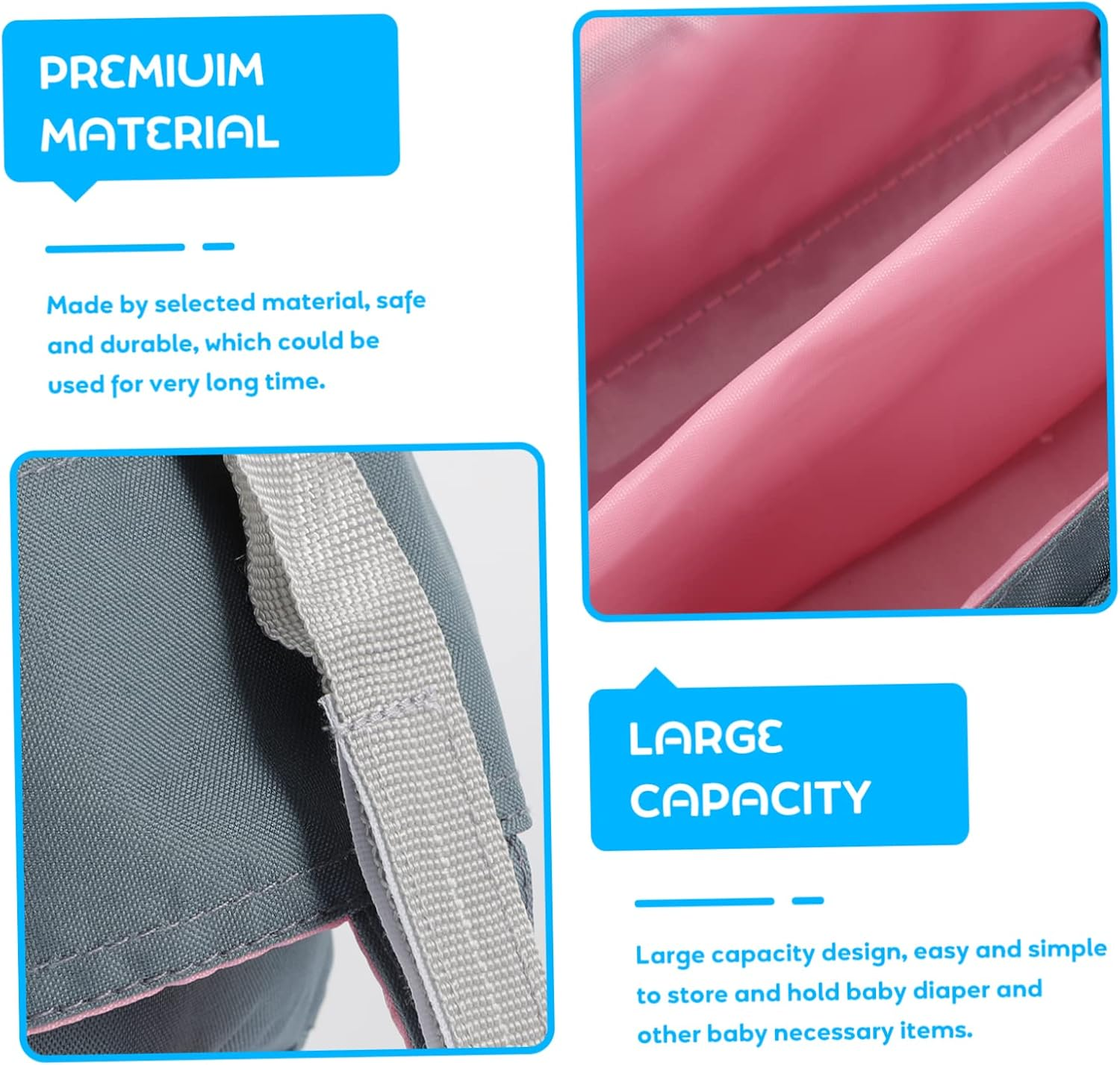 KOMBIUDA Portable Diaper Organizer Bag for Outdoor Use Lightweight Stroller Hanging Storage for Diapers Wipes Essentials and Convenient Design Comfortable Handle image number 2