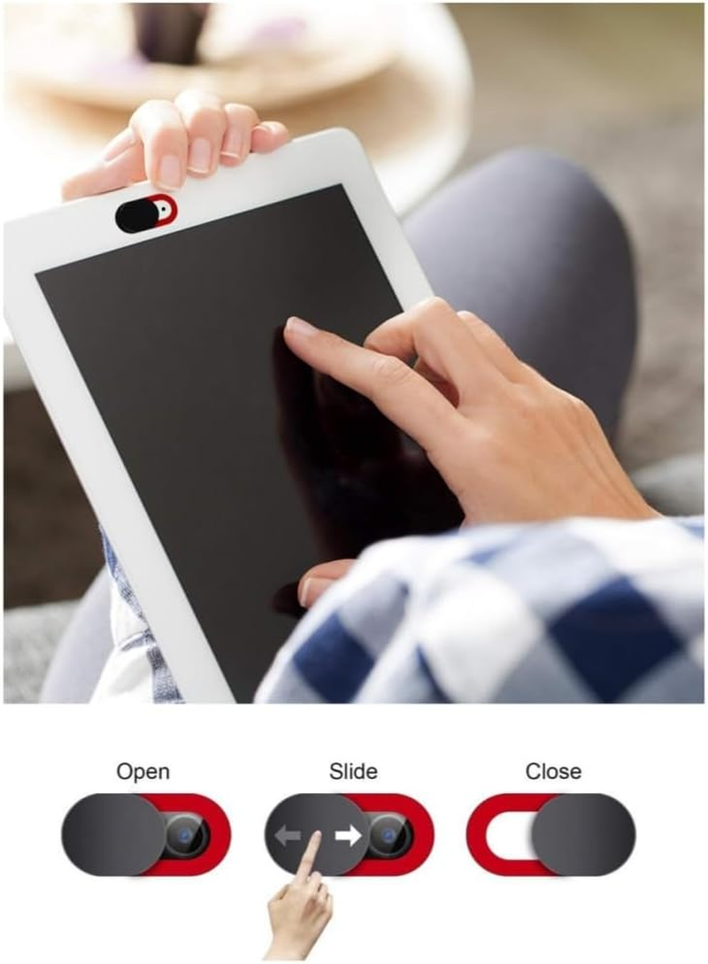 Webcam Cover Slide[6 Pack], 0.03 Inch Ultra Thin Privacy Sliders for Imac & Iphone/Macbook/Laptop/Ipad/Pc Accessories - Camera Blocker Security Protector - White Red image number 2