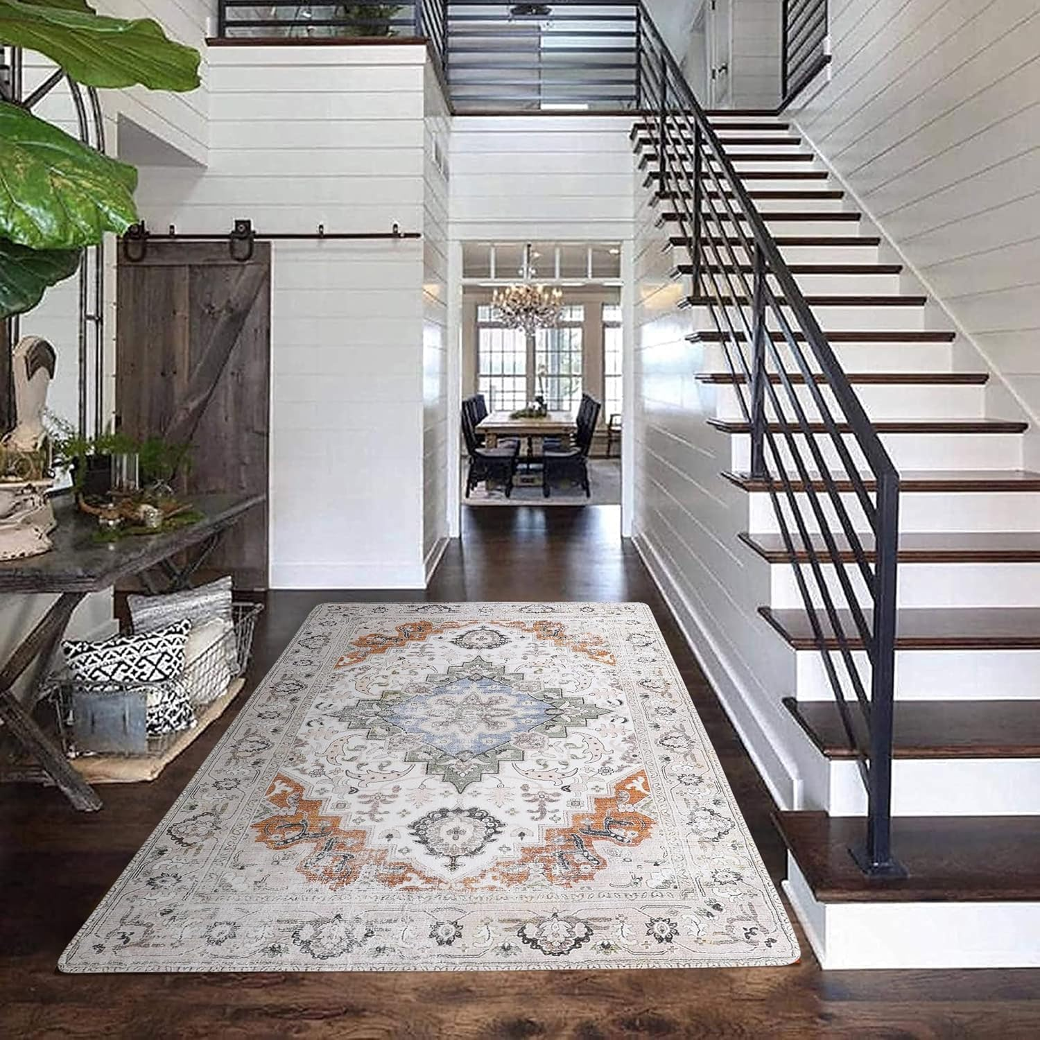 Forubar Boho Area Rugs for Living Room, Washable Persian Rug, Non-Slip Vintage Carpet for Bedroom, Indoor Floor Mat Modern Soft Abstract Rugs (Sytle 3, 200 X 300 Cm) image number 4