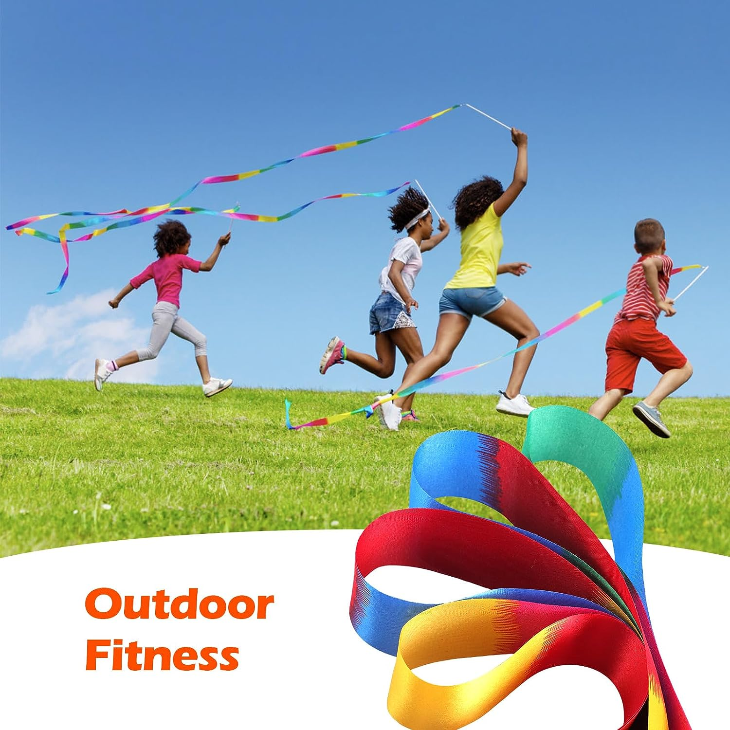 Niceup 12 Pcs Dance Ribbon for Kids Party Bag Fillers, Gymnastics Ribbon Rainbow Streamers Wand for Party Favors, Goodie Bag Fillers for Kids Birthday Princess Fairy Circus Party Decoration Supplies image number 1