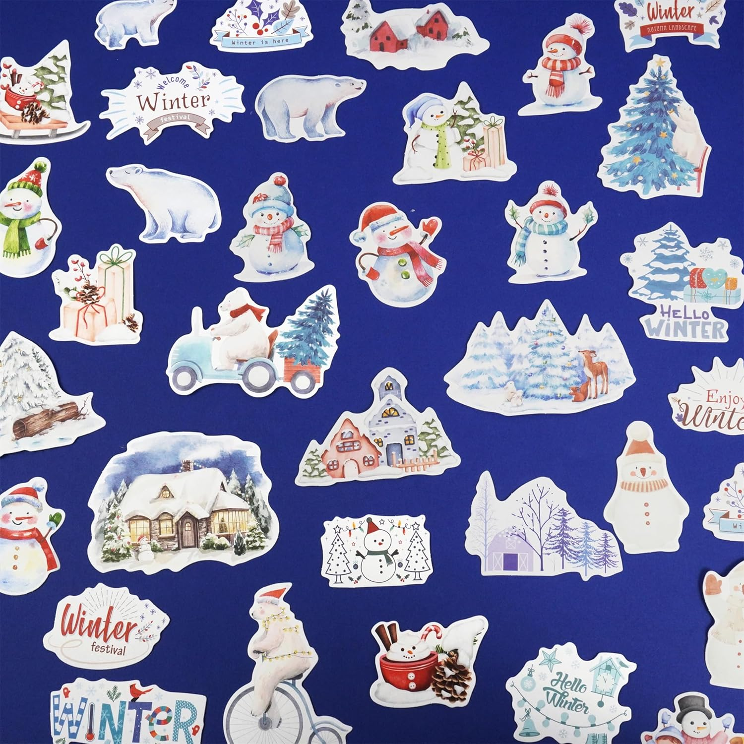 YUBBAEX Winter Washi Tape & Sticker Pack Snow Landscaping Masking Tapes Scrapbook Paper Holiday Decorative for Arts, DIY Crafts, Journal Supplies, Scrapbook, Card/Gift Wrapping image number 2