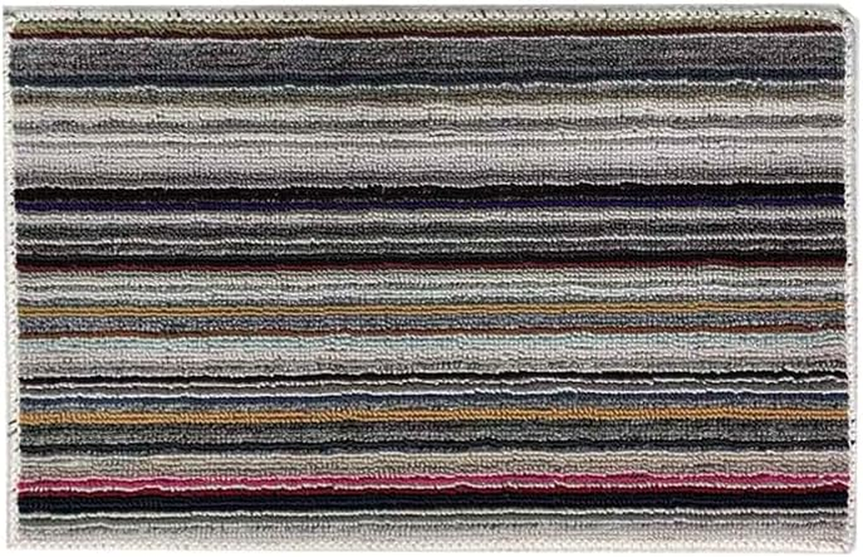 [2PCS] LYLAC Multicoloured Striped Bath Mat, Modern Design Floor Mat 37X57Cm Mix Cols image number 1