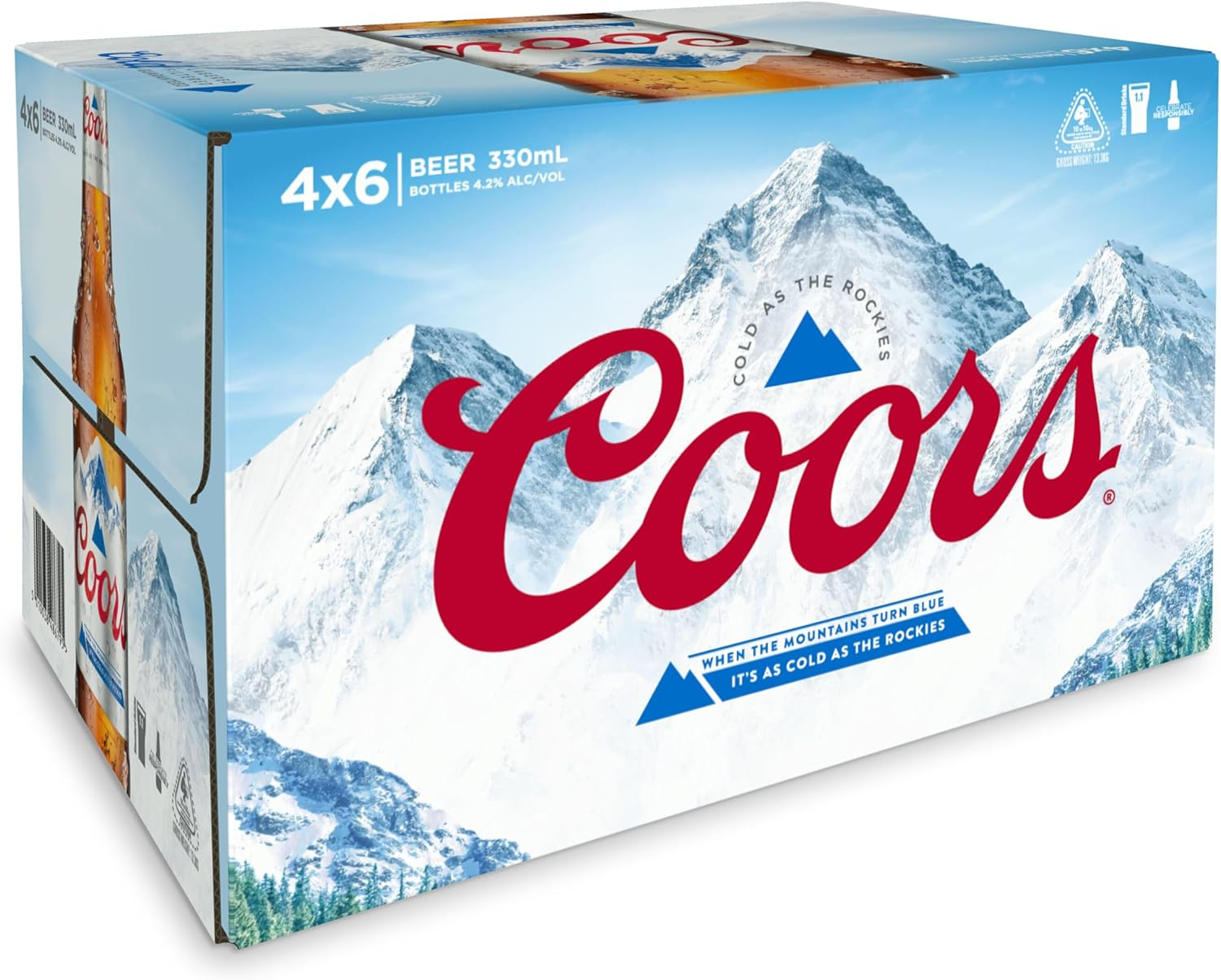 Coors Lager 330Ml Bottles, 4.2% ABV, 24 Pack image number 4