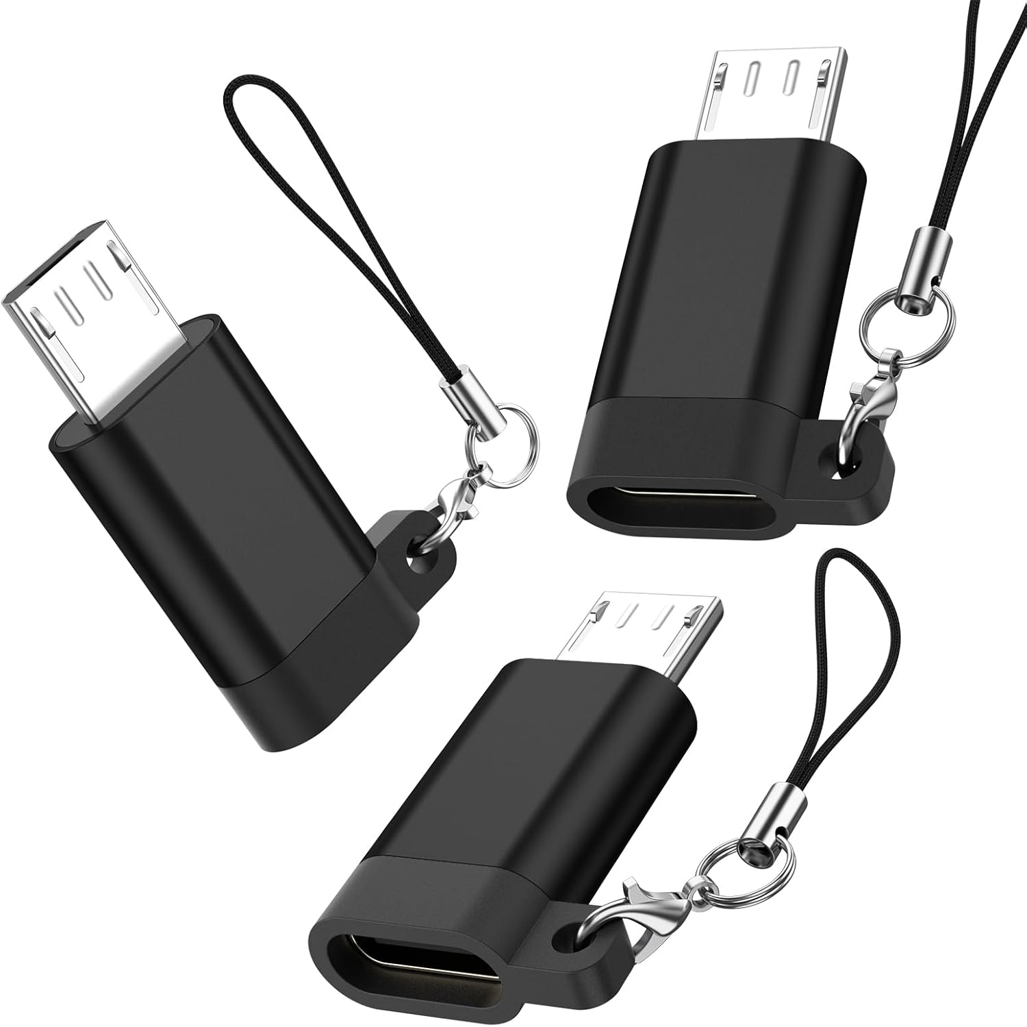 Micro USB to USB C Adapter 3 Pack Type C Female to Micro B Male Converter QC 3.0 Data Transfer Compatible with PS4 Xbox Game Controller Spaker Driving Recorder Play Galaxy S7