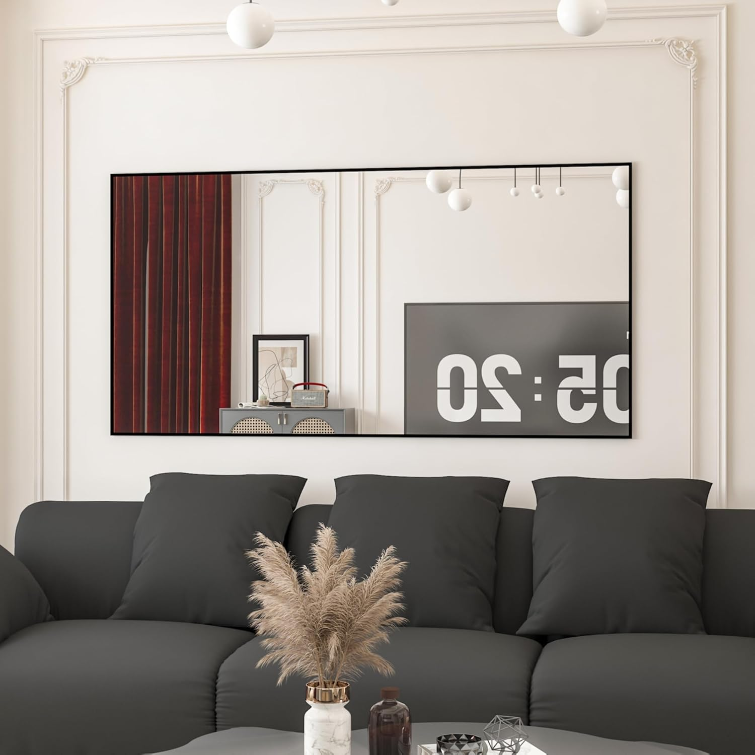 CASSILANDO Oversized Full Length Mirror, 180 * 80Cm Extra Large Floor Standing Mirror with Aluminum Alloy Frame for Bedroom image number 3