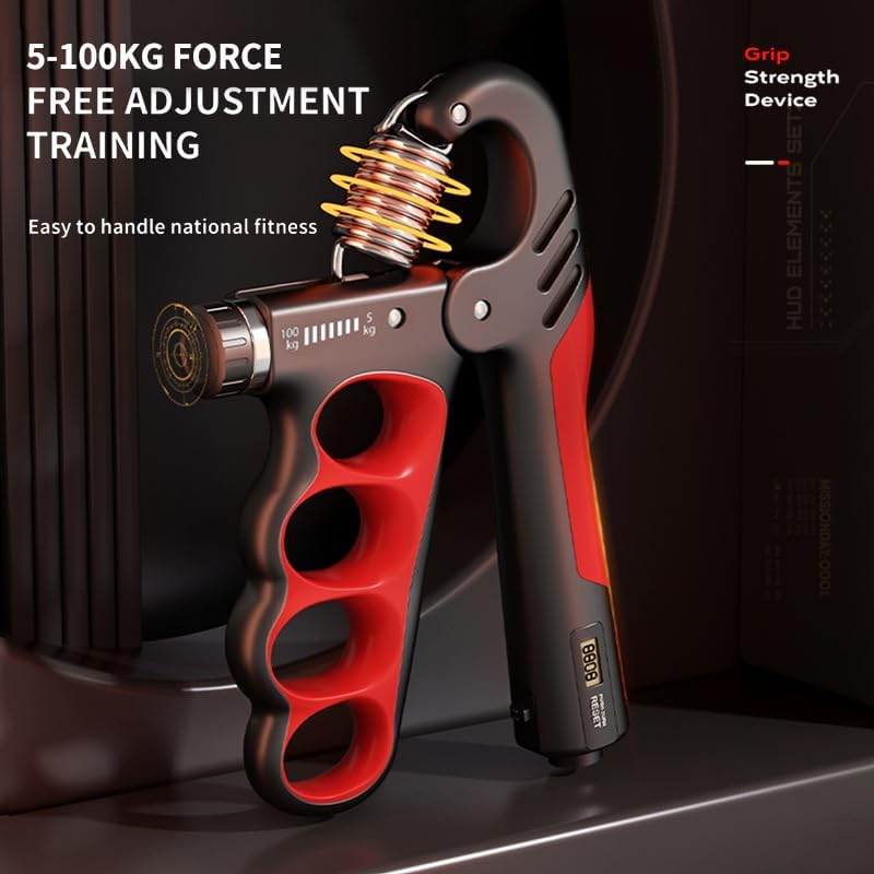 Adjustable Hand Grip Strengthener 11-220Lbs/100Kg with Auto Counter - Forearm & Finger Exerciser for Strength Training, Recovery, Gym & Home Use image number 4