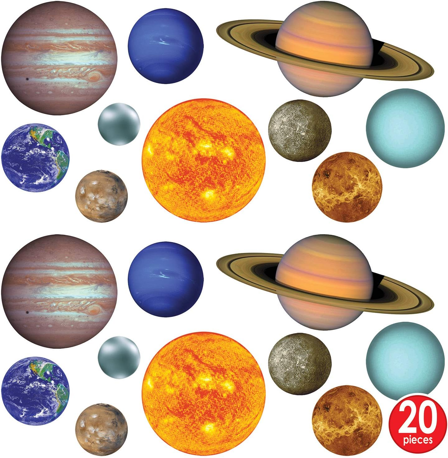 Beistle 54755 20Piece Solar System Cutouts, 4.25" - 22", Multicolored image number 3
