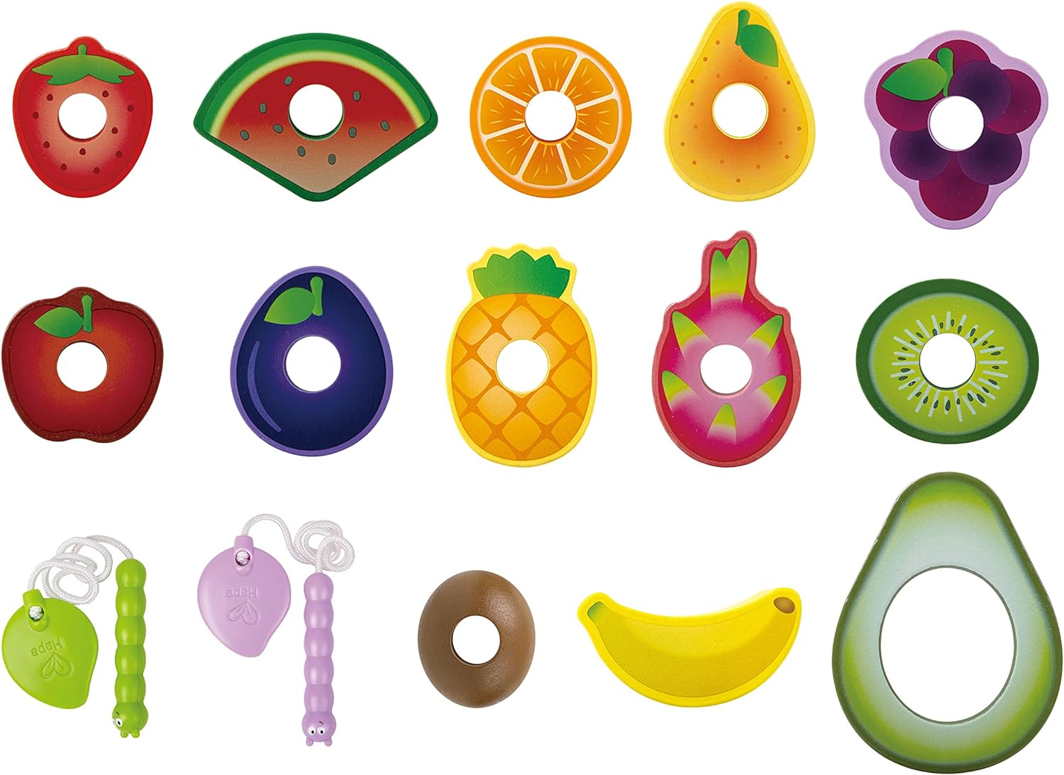 Hape Wooden Fruit Sorting Caterpillar - Educational Food Learning Toy Set - Color Matching and Counting Game for Toddlers and Preschoolers image number 6