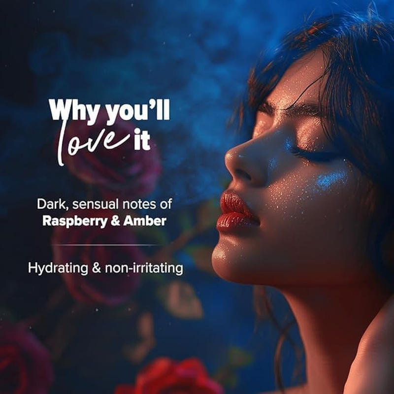 New Mid Night Bloom Perfume Body Mist, 150Ml, Dark Raspberry & Amber Fragrance, with Hyaluronic Acid