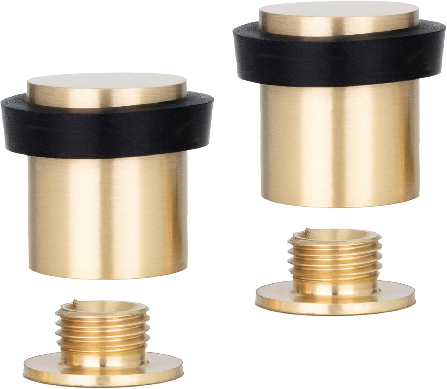 EVI Herrajes | Decorative Door Stoppers | &Oslash;20X25Mm | Floor Mounted | Brass Matte Finish | Protection Rubber | Mod I-180