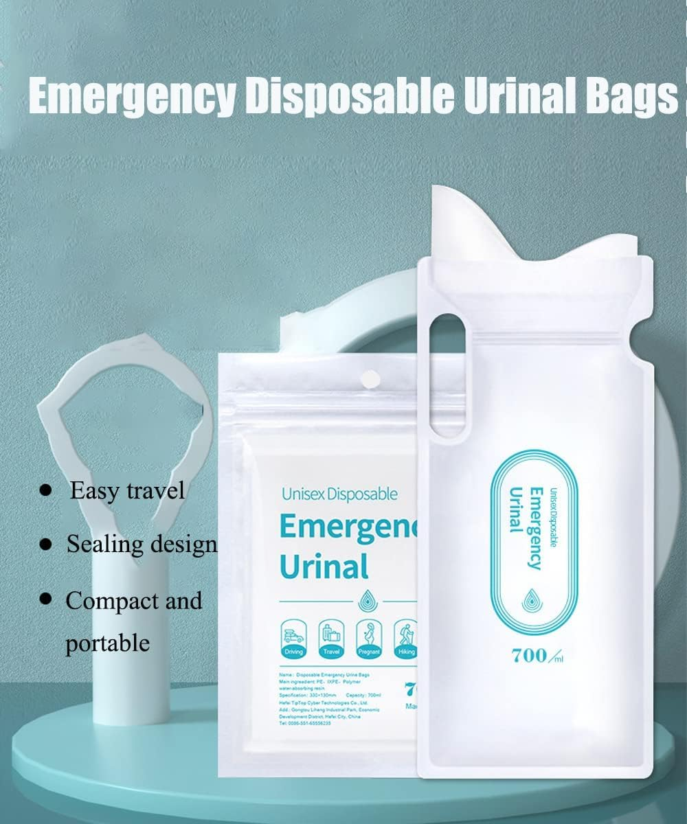 Disposable Urine Bags (10Pcs/700Ml) Disposable Urine Bags Travel Urine Bags Toilet Traffic Jam Emergency Portable Toilet for Men Women Children Patients (White A) image number 3