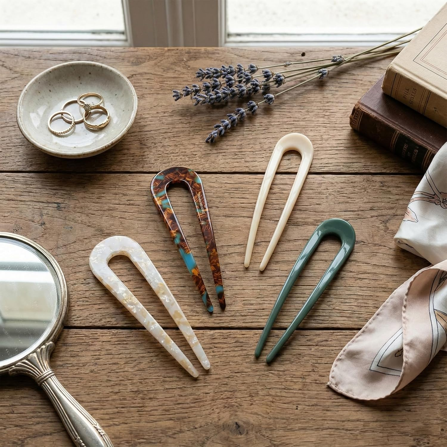 French Hair Pins, 4 Pcshair Pins for Women, U Shaped French Pinsfrench Twist Hair Pins Hhair Clips for Thick Hairs Buns Hairpins for Women Girls Hairs Accessories Styling(4 Colors) image number 1