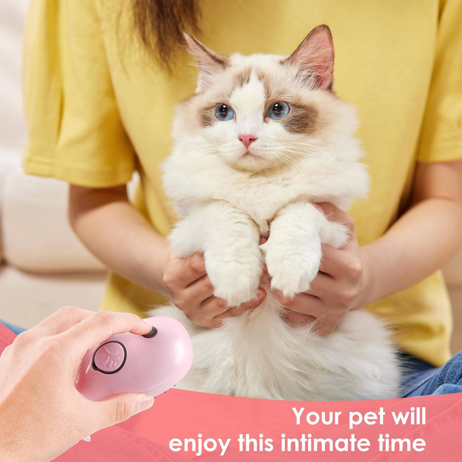 Cat Steam Brush 3 in 1 Spray Cat Brush Usb Rechargeable Steaming Cat Grooming Brush Knot and Loose Hair Removal Brush Pet Shedding Comb for Cat and Dog Pet (Pink) - Pink image number 1