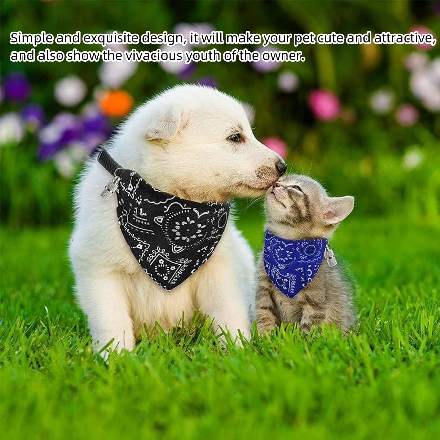 4 Packs of Adjustable Dog Bandannas,Pet Triangle Scarf Bib with Buckle,Triangle Dog Scarf Bandana with Adjustable Buckle,Dog Bandana Dog Collar With,Large Size image number 6