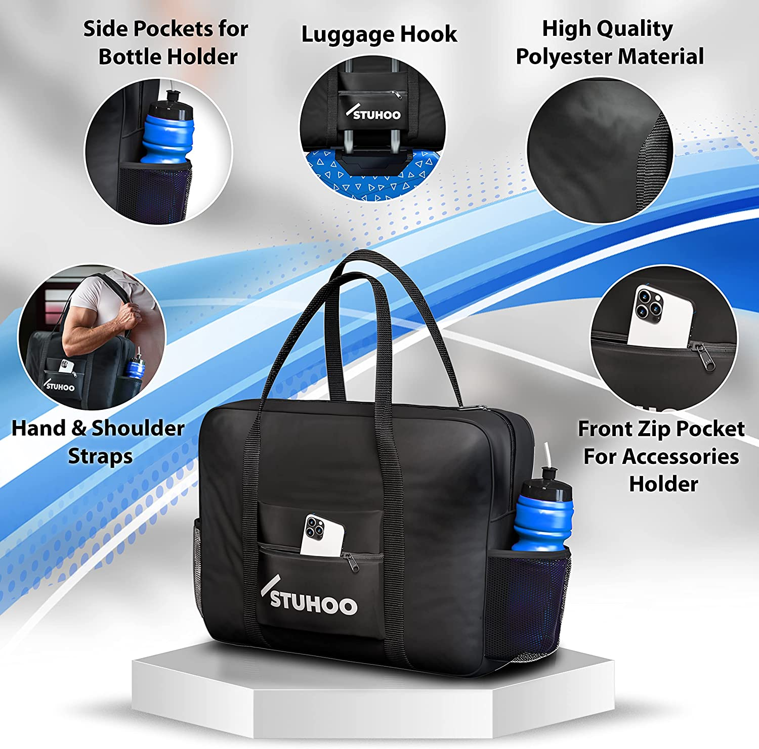 STUHOO Agility Training Equipment Set | Soccer Training Equipment for Kids Youth | Agility Ladder Speed Training Equipment with Bag | Football Training Equipment with Speed Hurdles, Cones for Footwork image number 4