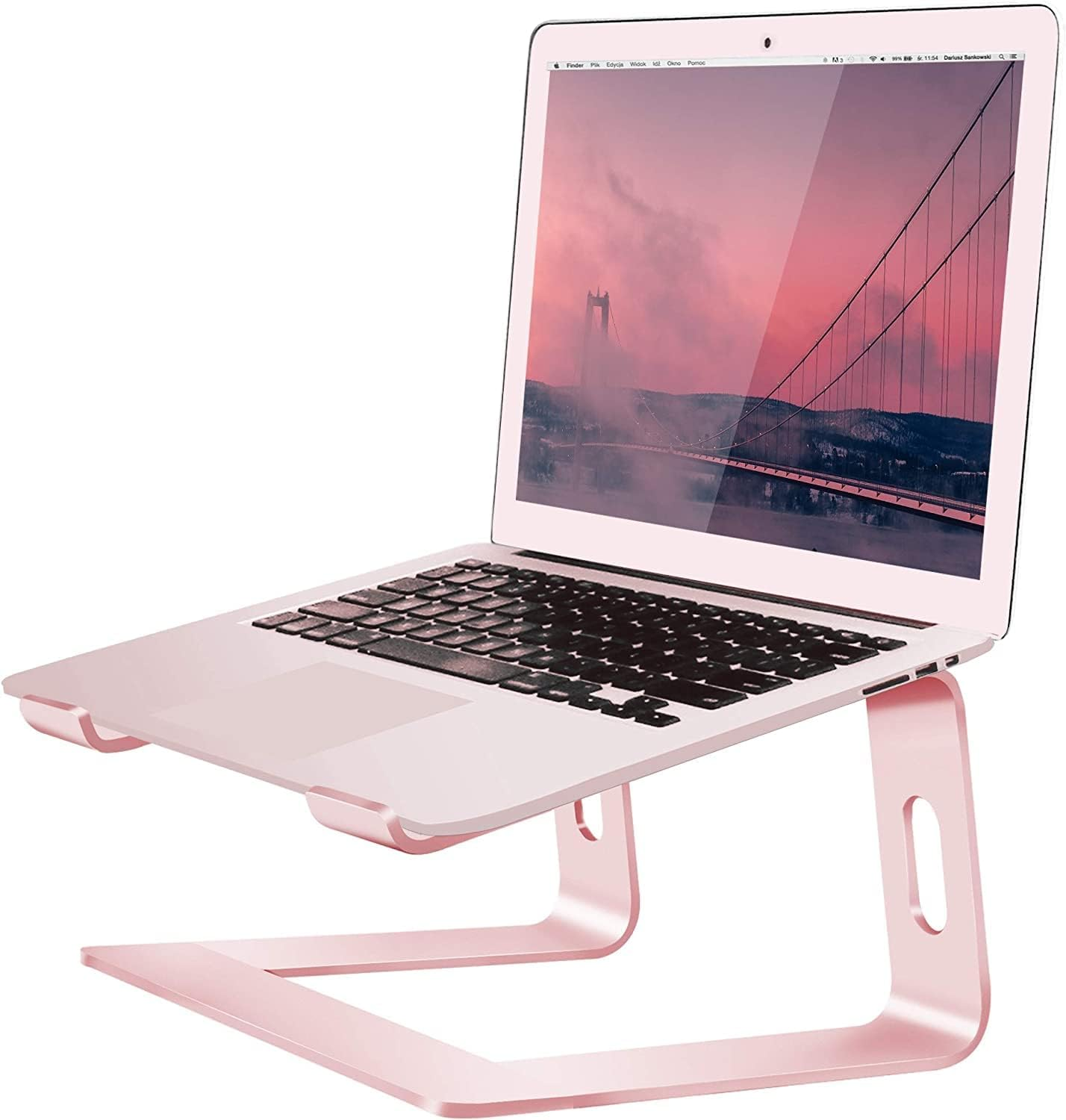 Orionstar Laptop Stand Portable Aluminum Laptop Riser Compatible with Mac Macbook Air Pro 10 to 15.6 Inch Notebook Computer, Detachable Ergonomic Elevator Holder, Rose Gold image number 5